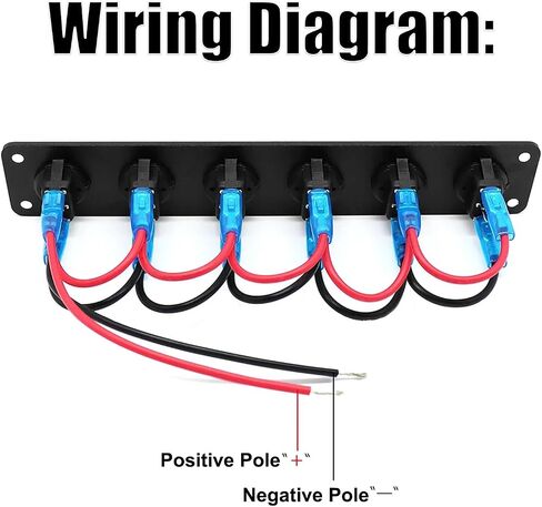 لوحة مفاتيح متأرجحة مقاومة للماء مكونة من 6 مجموعات - مفاتيح تشغيل وإيقاف - 12V/24V 20A - سيارة شاحنة قارب RV in Kuwait