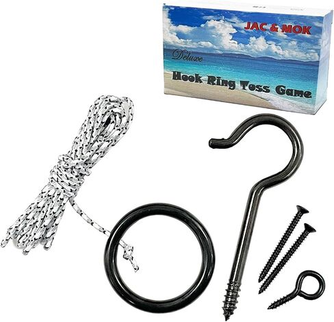 Hook and Ring Toss Game-DIY Kit Swing Target Game -Ring Toss Game Set with String and Hooks for Outdoor/Indoor in Saudi Arabia