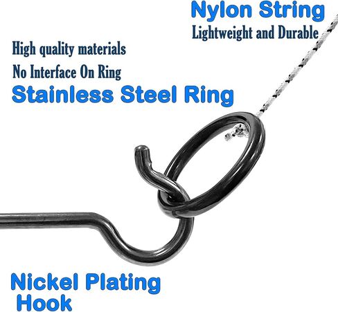 Hook and Ring Toss Game-DIY Kit Swing Target Game -Ring Toss Game Set with String and Hooks for Outdoor/Indoor in Saudi Arabia