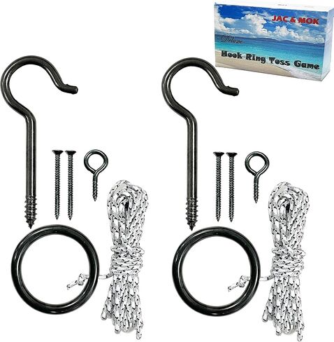 Hook and Ring Toss Game-DIY Kit Swing Target Game -Ring Toss Game Set with String and Hooks for Outdoor/Indoor in Saudi Arabia