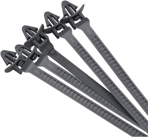 روابط تثبيت بسحاب للتثبيت بالدفع، 50 قطعة من ربطات الكابلات البلاستيكية، غلاف سلكي بطول 4.7 بوصة، روابط كابلات مثبتة بفتحة للدفع in Kuwait