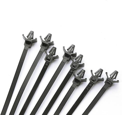 روابط تثبيت بسحاب للتثبيت بالدفع، 50 قطعة من ربطات الكابلات البلاستيكية، غلاف سلكي بطول 4.7 بوصة، روابط كابلات مثبتة بفتحة للدفع in Kuwait