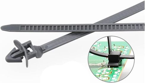 روابط تثبيت بسحاب للتثبيت بالدفع، 50 قطعة من ربطات الكابلات البلاستيكية، غلاف سلكي بطول 4.7 بوصة، روابط كابلات مثبتة بفتحة للدفع in Kuwait