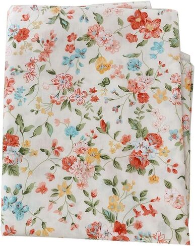 Cotton Fabric by The Yard for Sewing DIY Crafting Fashion Design Printed Floral Washable Cloth Bundles Voile;Full Width cuttable78 x 63inches (200x160cm) (Spring Orange Flowers) in Saudi Arabia