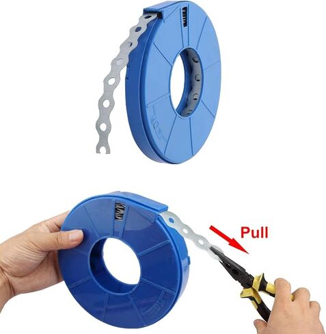 شريط أنابيب مجلفن 30 قدم أشرطة شماعات معدنية مثقوبة ربط معدني بفتحات عرض 17 مم - 2/3 بوصة، لتثبيت الأنابيب in Kuwait