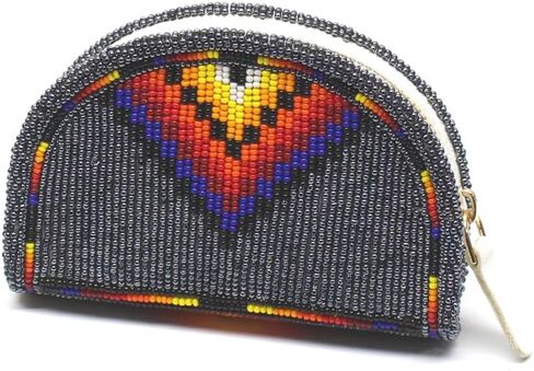 Lavivia Beaded Coin Purse For Women. Handmade Native American Inspired Seed Beads Coin Pouch (Blue (VA-CP-O-04)) in Saudi Arabia
