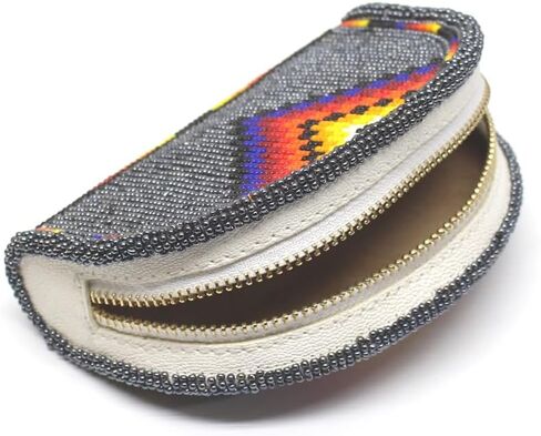 Lavivia Beaded Coin Purse For Women. Handmade Native American Inspired Seed Beads Coin Pouch (Blue (VA-CP-O-04)) in Saudi Arabia