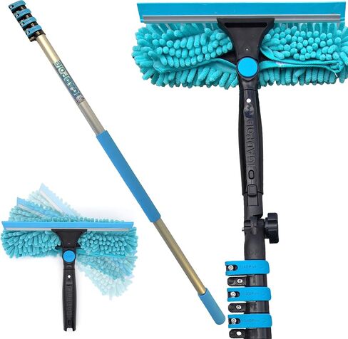 12 Feet IGADPole Long Handle Squeegee: Professional Window Cleaning Kit with 24ft Aluminium Extension Pole, Suitable for Window Wash at Home or Small Business. in Saudi Arabia
