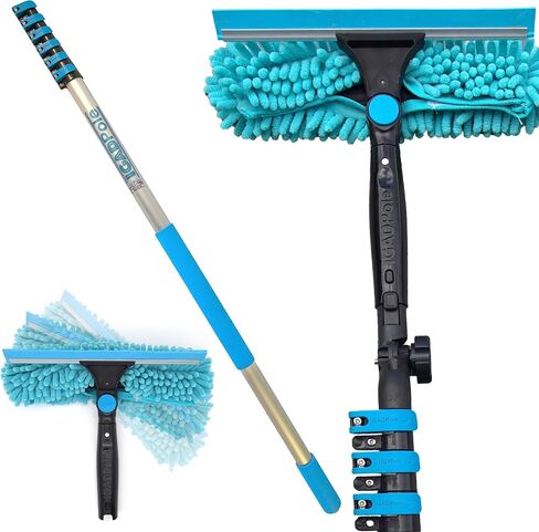12 Feet IGADPole Long Handle Squeegee: Professional Window Cleaning Kit with 24ft Aluminium Extension Pole, Suitable for Window Wash at Home or Small Business. in Saudi Arabia