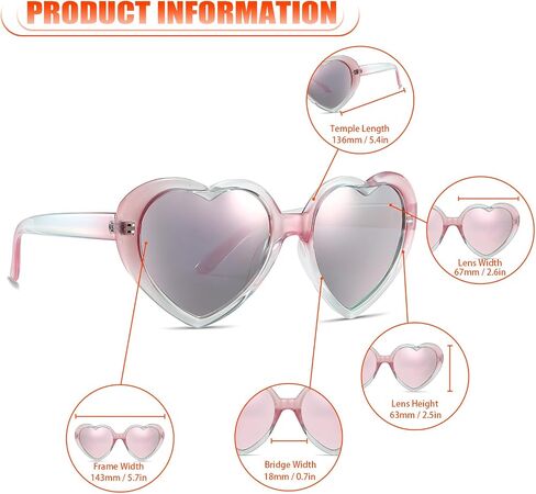 Polarized Cute Heart Sunglasses for Women, Fun Cupid Accessories Taylor Outfits in Saudi Arabia