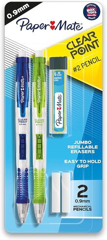 Paper Mate Clearpoint Mechanical Pencils 0.5mm, HB 2 Pencil Lead, School Supplies, Teacher Supplies, Drawing Pencils, Sketching Pencils, 1 Lead Refill Set, 2 Erasers, 2 Pencils in Saudi Arabia
