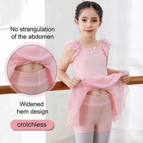 DIPUG Ballet Leotards for Girls Dance Leotard Toddler Dress Removable Shorts Crotchless in Saudi Arabia