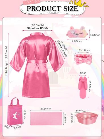 10 Set Spa Party Supplies for Girls, Kids Satin Robes Nail Salon Kit Spa Kit Accessories for Birthday Party Favors in Saudi Arabia