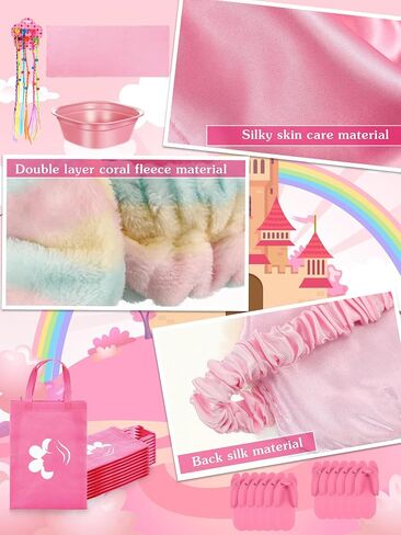 10 Set Spa Party Supplies for Girls, Kids Satin Robes Nail Salon Kit Spa Kit Accessories for Birthday Party Favors in Saudi Arabia