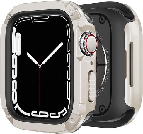 BOTOMALL Soft Silicone Bumper with PC Cover Compatible with Apple Watch Case 40mm 41mm Series 9 8 SE2 7 6 SE 5 4,Military Grade Durable Slim Protector for iWatch Men Women [No Screen Protector]-Black in Kuwait