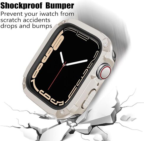 BOTOMALL Soft Silicone Bumper with PC Cover Compatible with Apple Watch Case 40mm 41mm Series 9 8 SE2 7 6 SE 5 4,Military Grade Durable Slim Protector for iWatch Men Women [No Screen Protector]-Black in Kuwait