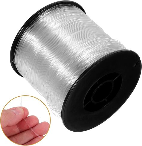 Strong Fish Wire for Hanging, Clear String Nylon Fishing Line for Crafts Hanging Decor with Crimping Sleeves Kit for Picture Frame, Christmas Ornament Decor Wire, 50Loop Sleeve (218Yd.) in Kuwait