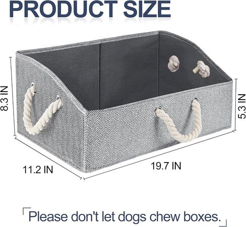 ToLanbbt Dog Toy Bin Box Foldable Pet Toy Large Storage Box, Trapezoid Dog Toy Basket Collapsible Fabric Chest Organizer with 2 Cotton Rope Handles, for Clothing, Blankets, Leashes, Food (Pattern) in Saudi Arabia