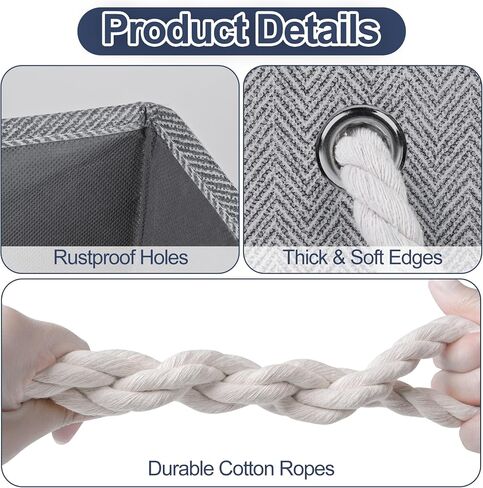ToLanbbt Dog Toy Bin Box Foldable Pet Toy Large Storage Box, Trapezoid Dog Toy Basket Collapsible Fabric Chest Organizer with 2 Cotton Rope Handles, for Clothing, Blankets, Leashes, Food (Pattern) in Saudi Arabia