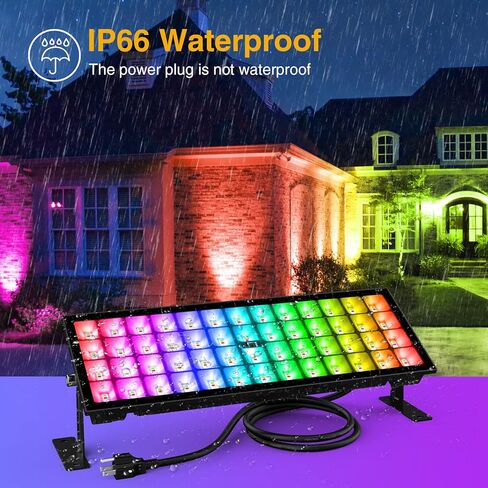 Onforu 2 Pack 96W Stage Light Bar، إضاءة LED، ضوء غسالة الجدار في الهواء الطلق، IP66 شريط ضوء RGB مقاوم للماء مع ألوان DIY، أضواء الغسيل مع التوقيت، ضوء DJ للمهرجانات، الزفاف، الحفلات in Kuwait