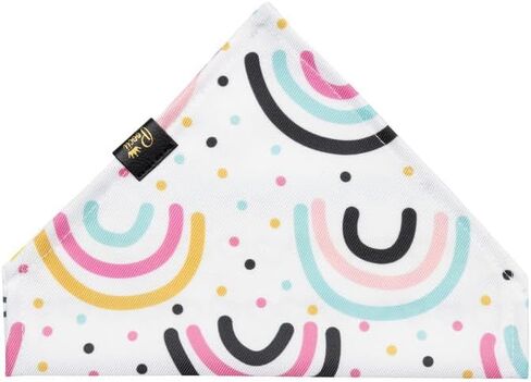 Dog Bandana (Happy Rainbows, Small) Puppy Bib Handkerchief Scarf Accessories for Any Breed Pet Gift in Saudi Arabia
