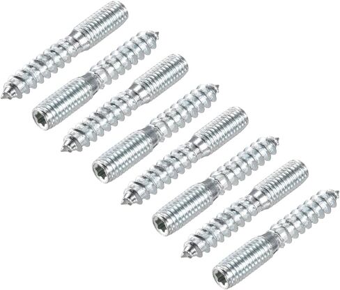Double Ended Screws (M8x50mm) 8pcs, Hanger Bolts Carbon Steel Self-Tapping Double Sided Screws - for Home Repairs in Saudi Arabia