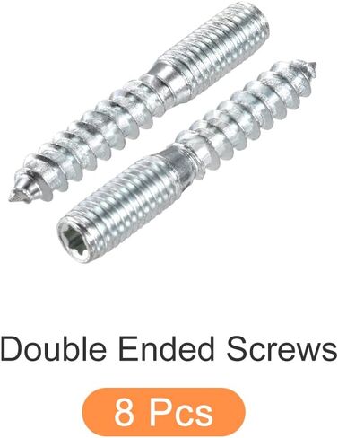 Double Ended Screws (M8x50mm) 8pcs, Hanger Bolts Carbon Steel Self-Tapping Double Sided Screws - for Home Repairs in Saudi Arabia
