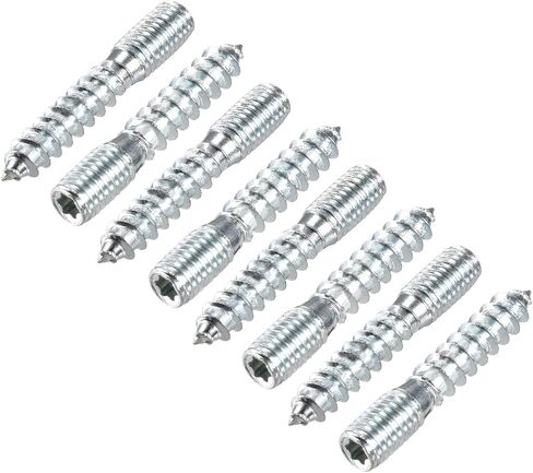 Double Ended Screws (M8x50mm) 8pcs, Hanger Bolts Carbon Steel Self-Tapping Double Sided Screws - for Home Repairs in Saudi Arabia