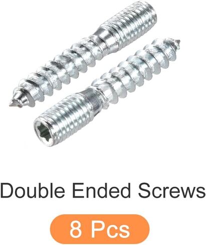 Double Ended Screws (M8x50mm) 8pcs, Hanger Bolts Carbon Steel Self-Tapping Double Sided Screws - for Home Repairs in Saudi Arabia
