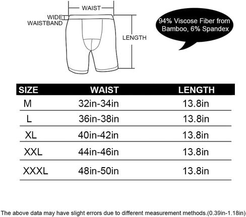 ZONBAILON Men's Bamboo Viscose Long Leg Boxer Briefs Underwear M L XL 2XL 3XL in Kuwait