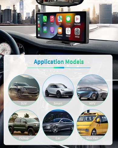 2024 Wireless Protable Carplay & Android Auto,Carplay Box+Backup Camera,10.26'' Portable Car Stereo with Phone Mirroring, Carplay Screen with AUX/FM/Bluetooth,Voice Control Suitable for All Car Models in Saudi Arabia
