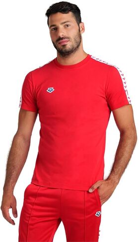 ARENA Men's Team T-Shirt Short Sleeve Crew Neck Slim Fit Casual Cotton Top Athletic Retro Vintage Logo Tee in Saudi Arabia