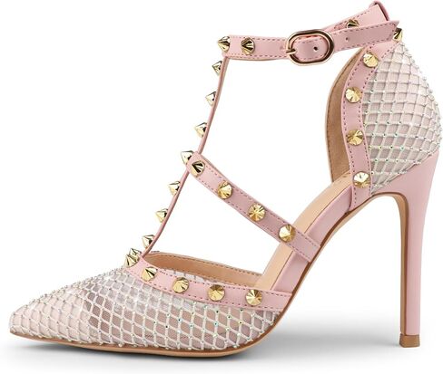 Eithy Women's Slingbacks Mid High Heels Strappy Summer Shoes Pointy Toe Party Daily Wear Evening Sandals Mushlin-Natural US8.5 in Saudi Arabia