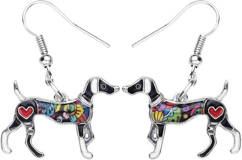 BONSNY Enamel Alloy Colorful Whippet Dog Pets Earrings for Women Girls Jewelry Novelty Funny Charms in Saudi Arabia
