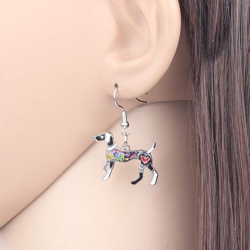 BONSNY Enamel Alloy Colorful Whippet Dog Pets Earrings for Women Girls Jewelry Novelty Funny Charms in Saudi Arabia