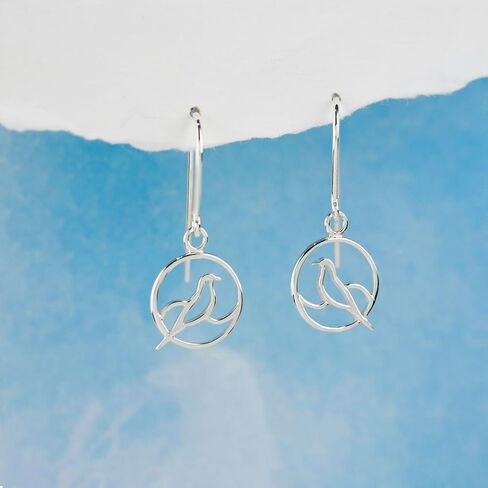 Boma Jewelry Sterling Cutout Bird Circle Drop Dangle Earrings in Saudi Arabia