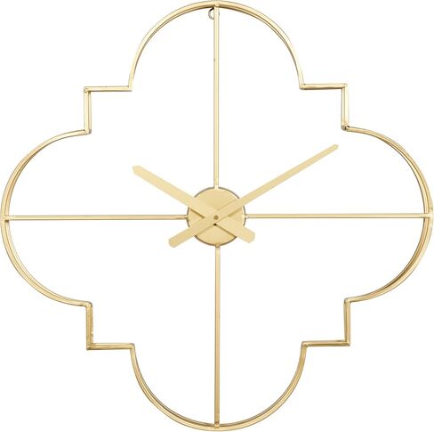 CosmoLiving by Cosmopolitan Metal Open Frame Quatrefoil Wall Clock, 24" x 3" x 24", Black in Saudi Arabia