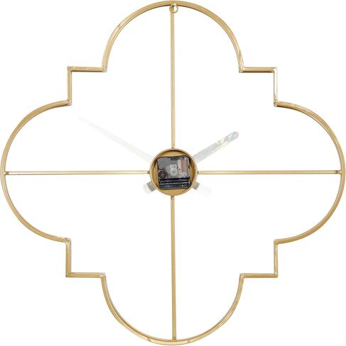 CosmoLiving by Cosmopolitan Metal Open Frame Quatrefoil Wall Clock, 24" x 3" x 24", Black in Saudi Arabia