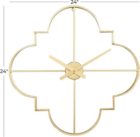 CosmoLiving by Cosmopolitan Metal Open Frame Quatrefoil Wall Clock, 24" x 3" x 24", Black in Saudi Arabia