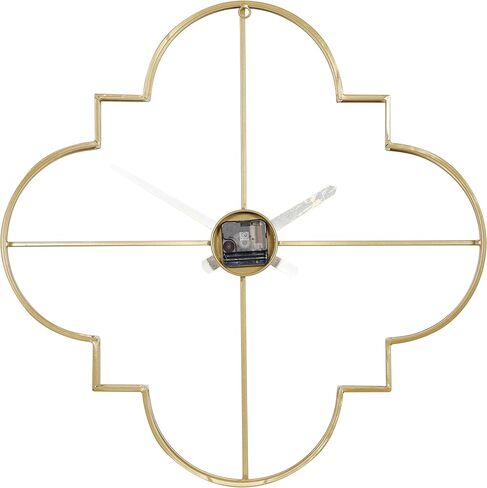 CosmoLiving by Cosmopolitan Metal Open Frame Quatrefoil Wall Clock, 24" x 3" x 24", Black in Saudi Arabia