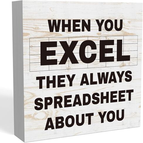 When You Excel They Always Spreadsheet about You Sign, Funny Spreadsheet Gift for Coworker, Tax Accountant Gifts, CPA Gifts, Funny Office Signs, Rustic Cubicle Shelf Accessories Decor 5 X 5 Inch in Saudi Arabia