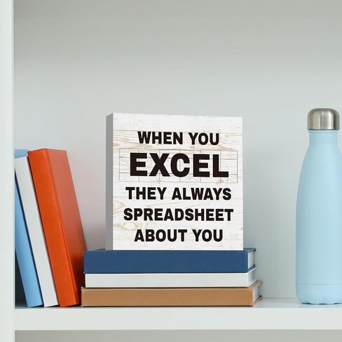 When You Excel They Always Spreadsheet about You Sign, Funny Spreadsheet Gift for Coworker, Tax Accountant Gifts, CPA Gifts, Funny Office Signs, Rustic Cubicle Shelf Accessories Decor 5 X 5 Inch in Saudi Arabia