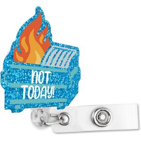 Chaos Coordinator Retractable Glitter Irregular Badge Reel with Alligator Clip, Funny Dumpster Fire Badge Holder Gift for Charge Nurse Medical Office Hospital Staff Manager Educator Teacher