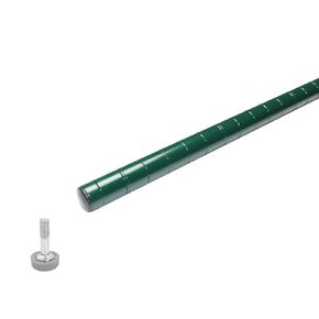 Thunder Group CMEC063 Shelving Post, 63"H, with Leveling Foot, Heavy Duty, epoxy Coated, Green, NSF, Pack of 4