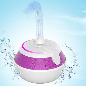 Pool Speaker, Floating Waterproof Bluetooth Shower Speakers Portable Floating Bluetooth Wireless Waterproof Fountain Pool Speakers with Lights for Hot Tub Outdoor Bathroom Kids (Pink)