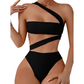 Lilosy Sexy Cutout Tube High Waist Bandeau Bathing One Piecce Swimsuit