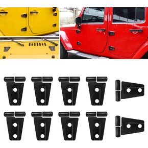 Door Hinge Cover & Engine Hood Hinge Cover Trim Exterior Accessories for 2007-2018 Jeep Wrangler JK JKU Unlimited 4 Door 10Pcs