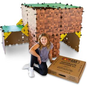 Minecraft Explorer Kit - Build Minecraft in The Real World - Endless Play for Ages 8 and Up - Build Forts, Mazes, Tunnels, and More - Durable, Reusable, and Made in USA (1 Pack)