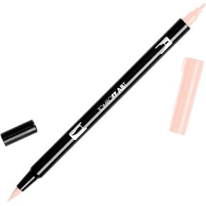 Tombow 56598 Dual Brush Pen Art Marker, 850 - Light Apricot, 1-Pack. Blendable, Brush and Fine Tip Marker, Flesh