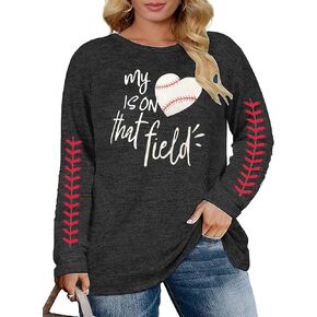 Plus Size Baseball Shirt Women Baseball Mom Shirts Gameday Short Sleeve Tees in My Baseball Mom Era Summer Casual Tops